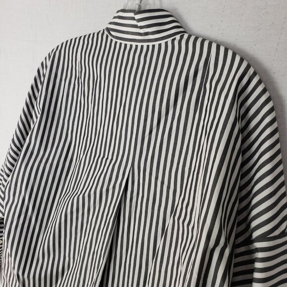 AKRIS Punto Striped Popover Shirt Tunic 100% Cotton Oversized size 4 Minimalist - Picture 9 of 14